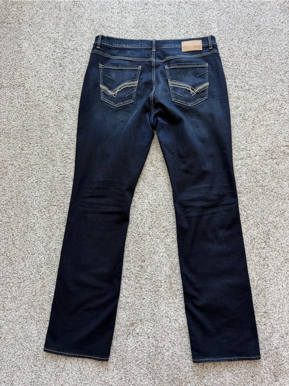 BKE Tyler Straight Leg Dark Wash Jeans Men’s 38x34 Stretch Denim Buckle